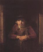 Samuel van hoogstraten A Young Man wearing a Hat decorated with Pearls and a gold Medallion in a Half-Door (mk33) oil painting on canvas